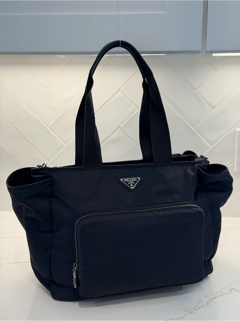 Prada Navy Tessuto Nylon Diaper Bag